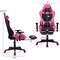 Costway Massage Gaming Chair Reclining Racing Office Computer Chair with Footrest White\Blue\Pink\Red